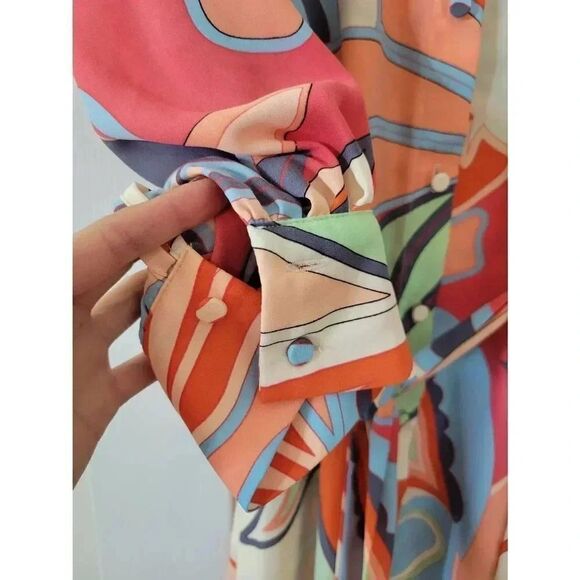 ALEXIS for Target Mixed Floral Long Sleeve Robe Dress XS NWOT - Picture 6 of 10